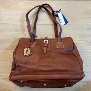 Dooney & Bourke Brown Leather Tote with Structured Design